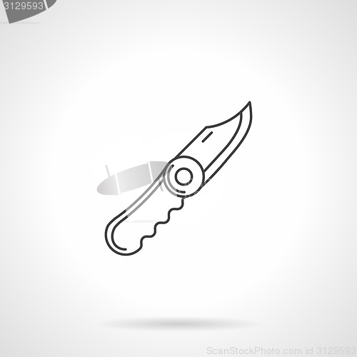 Image of Black line vector icon for knife