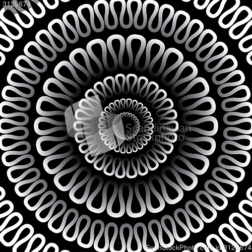 Image of Vector background. Radial pattern on a black background