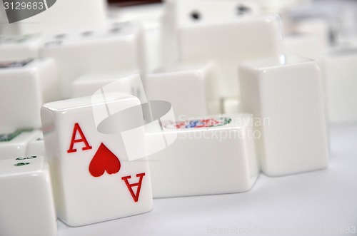 Image of Mahjong set with red Ace 