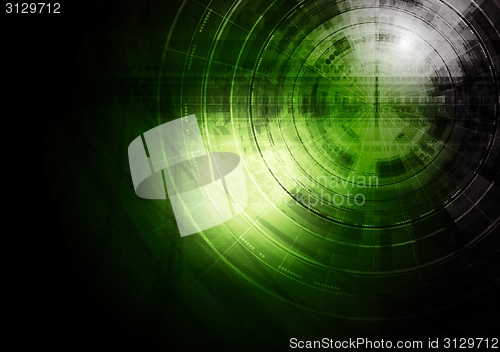 Image of Dark green technology background