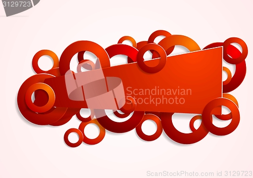 Image of Abstract red banner with circles