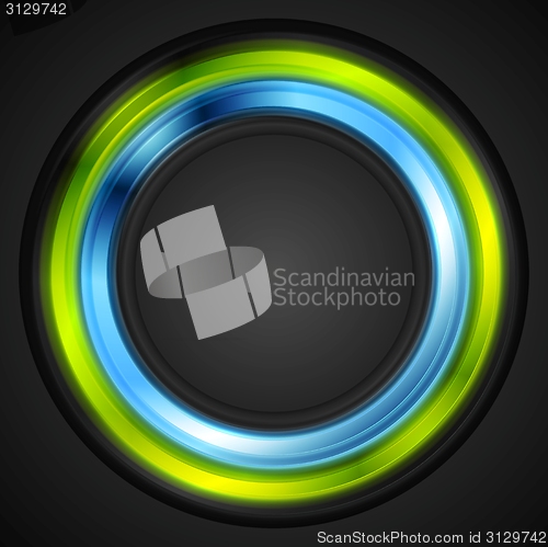 Image of Blue and green glowing circle vector logo