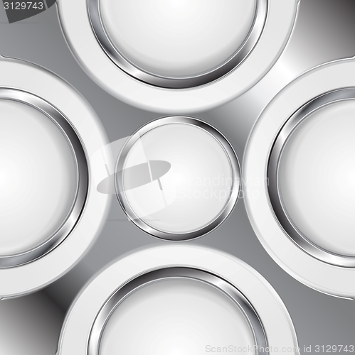 Image of Abstract background with silver metal circles