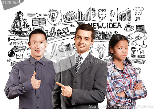 Image of Asian team and Business Man