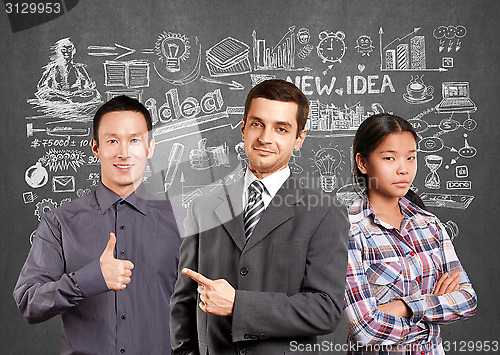 Image of Asian team and Business Man
