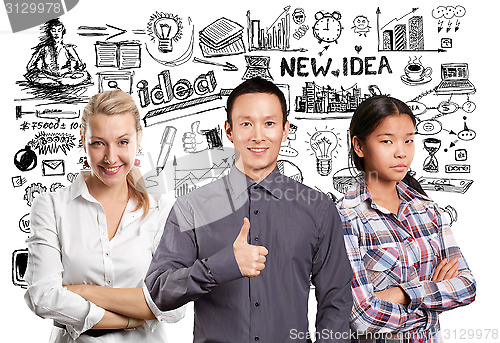 Image of Asian team and Young Businesswoman