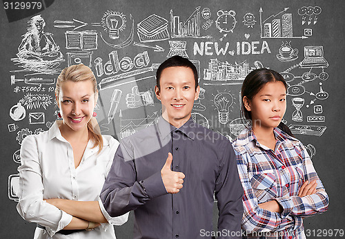 Image of Asian team and Young Businesswoman