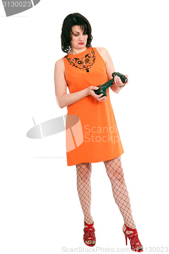 Image of surprised woman with screwdriver