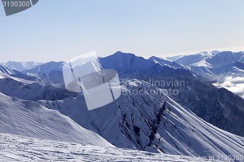 Image of Ski slope in winter morning