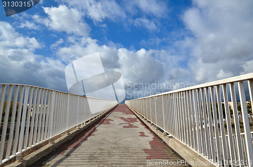 Image of Footbridge with white fence