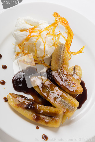 Image of Fried banan dessert vertical