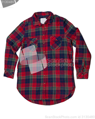 Image of Red and blue plaid shirt fashion.