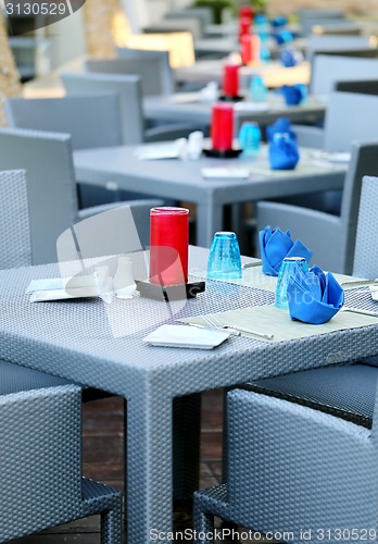 Image of Beautiful tables in the cafe  