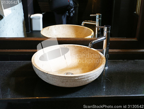 Image of Beautiful washbasin in the bathroom 