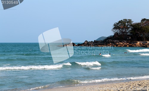 Image of Beautiful large sea waves