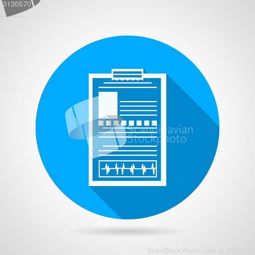 Image of Blue vector icon for medical clipboard