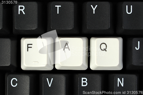 Image of FAQ on keyboard