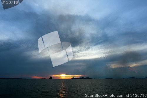 Image of Sunset in the sea 