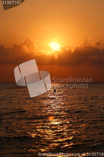 Image of Sunset in the sea 