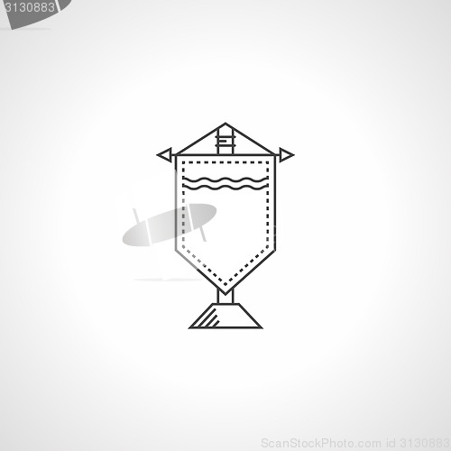 Image of Gift pennant black vector icon