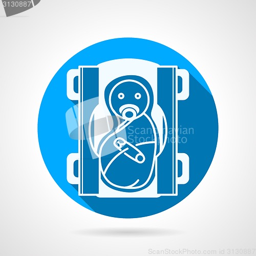 Image of Round blue vector icon for newborn