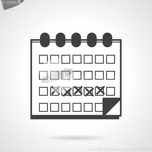 Image of Menses calendar black vector icon