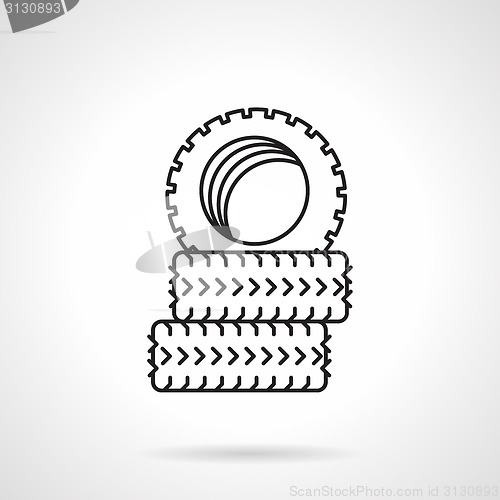 Image of Tires black line vector icon