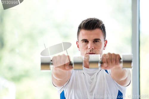 Image of man exercise with weights