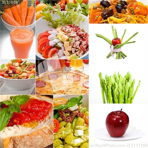 Image of healthy Vegetarian vegan food collage