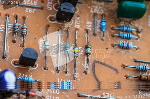 Image of Abstract background with old computer circuit board