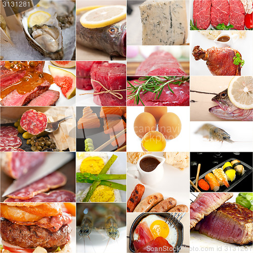 Image of high protein food collection collage