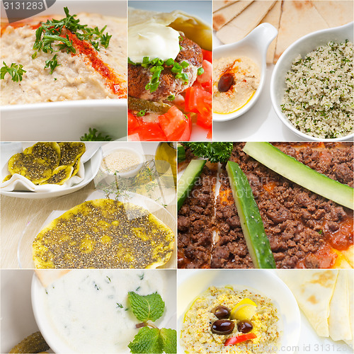 Image of Arab middle eastern food collage 