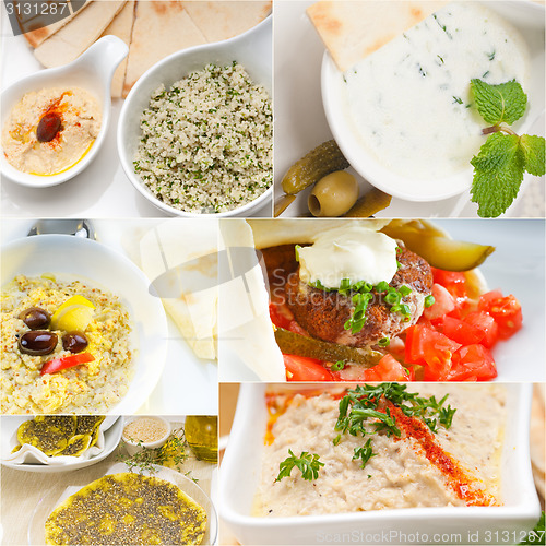 Image of Arab middle eastern food collage 