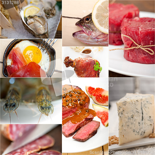 Image of high protein food collection collage