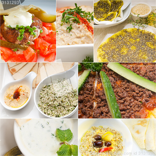 Image of Arab middle eastern food collage 