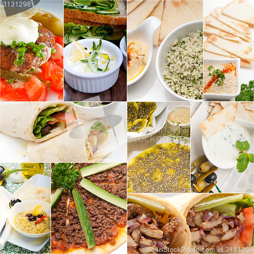 Image of Arab middle eastern food collage 