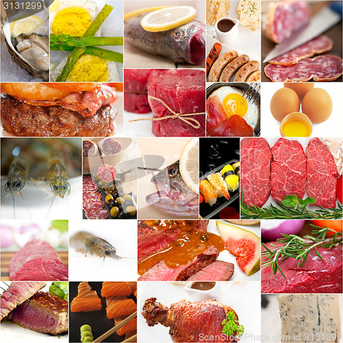 Image of high protein food collection collage