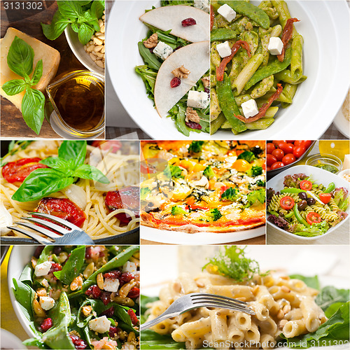 Image of healthy and tasty Italian food collage