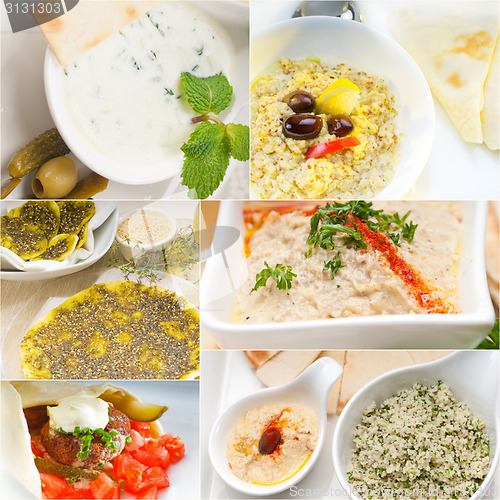 Image of Arab middle eastern food collage 