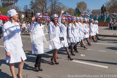 Image of Attractive girls in nurses uniform