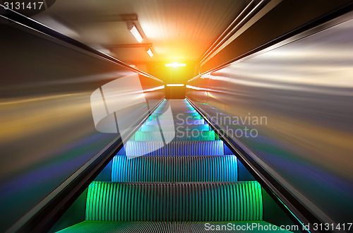 Image of the escalator of subway station 