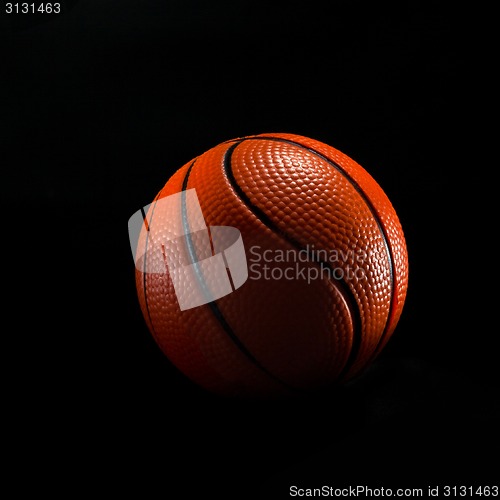Image of basketball ball isolated on black 