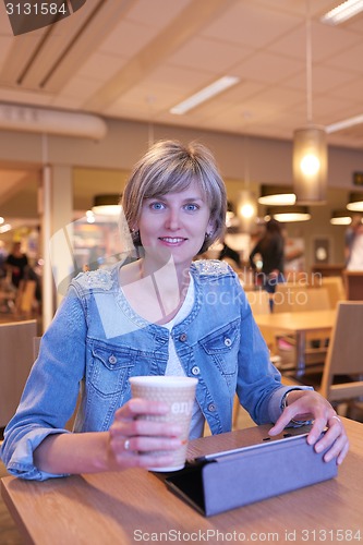 Image of Woman sitting in the cafe