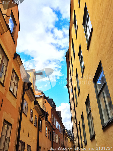 Image of Bright buildings in the old center of Stockholm