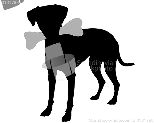 Image of Dog with bone