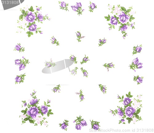 Image of Cloth with flowers as background