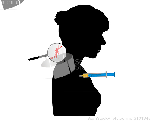 Image of Black silhouette of woman gets an immunization