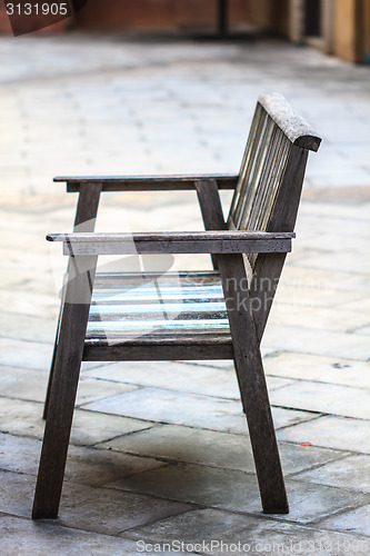 Image of Old Wooden Bench in the garden