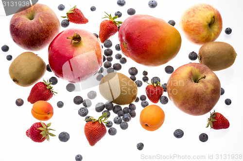 Image of Variety Of Fruit Islolated On White Background
