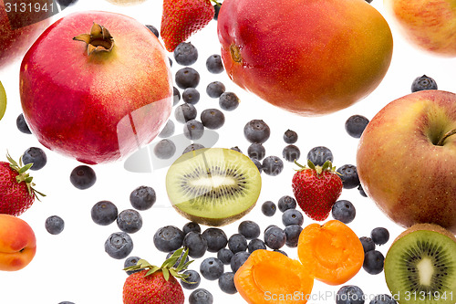 Image of Close-up Of Berries And Other Fruit On White